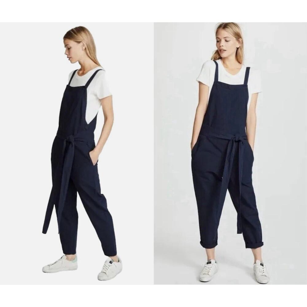 AG Adriano Goldschmied Darcy Navy Linen Jumpsuit - Small, Indie Minimalist Artsy